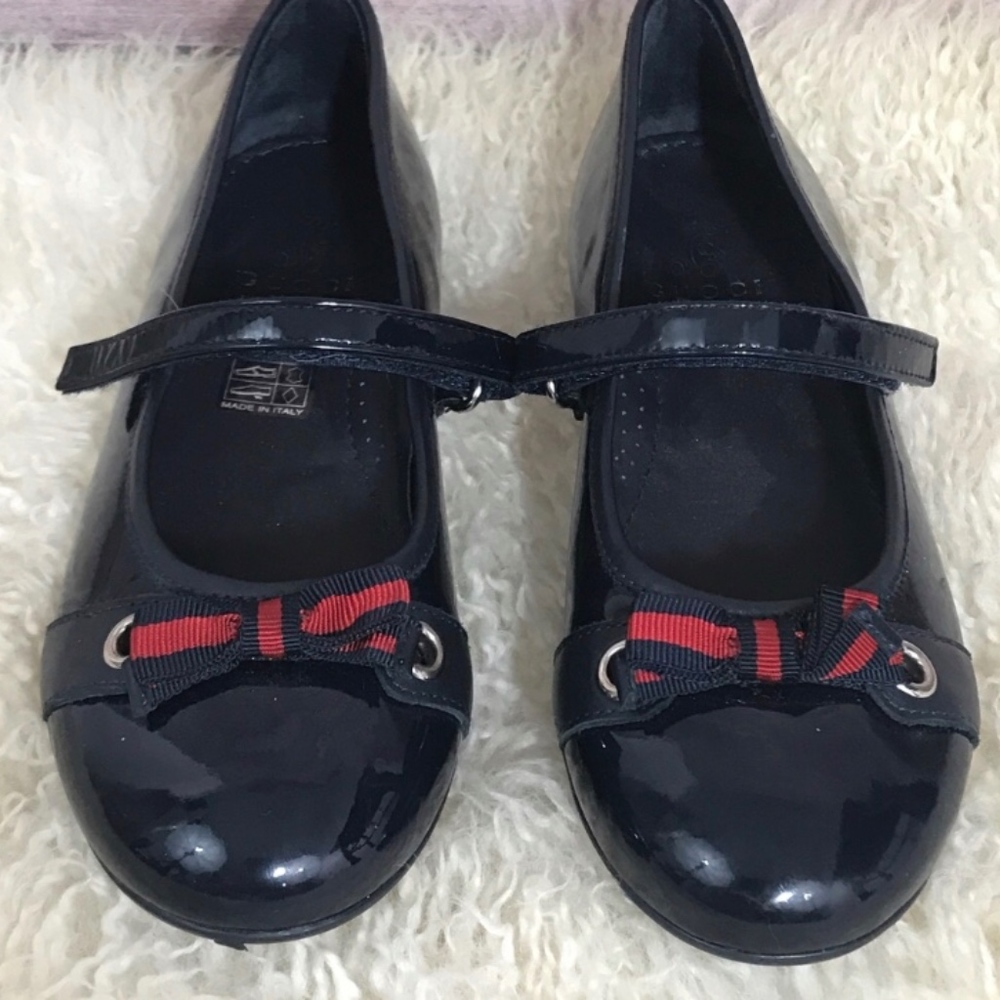Gucci Patent Leather Kids Ballet Flats Size 33